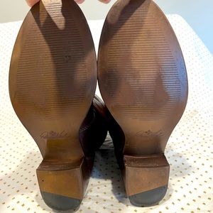 Patricia Nash leather boots brownish burgundy, used, but in very good condition.